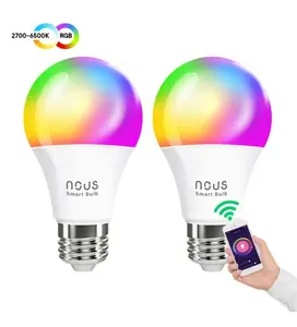 Умная лампа Nous P3 RGB E27 2 шт Wi‑Fi — светодиодная лампа, цоколь E27, RGB, комплект из 2 штук