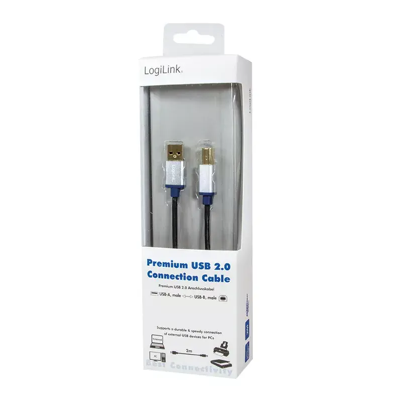 USB Cable LogiLink 2m USB2.0-A/USB2.0-B Photo 3