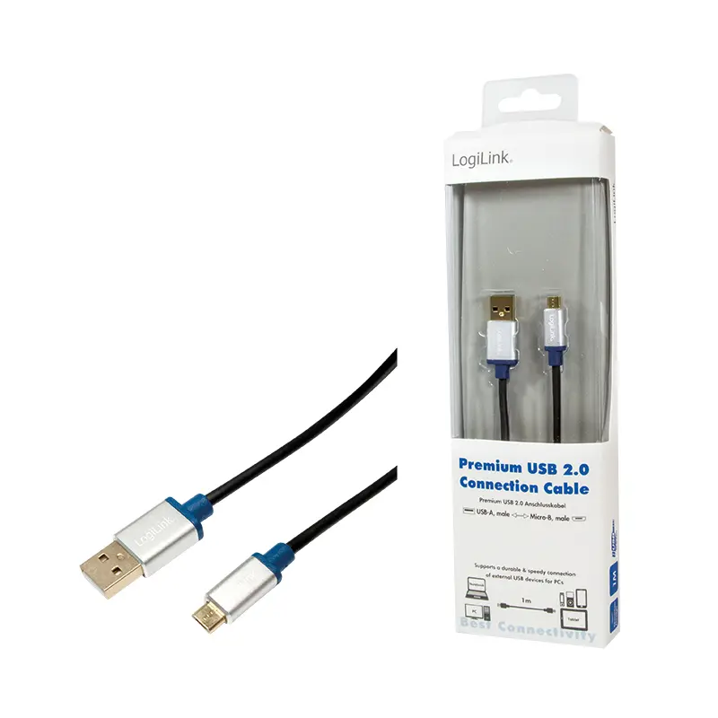 Кабель LogiLink USB 2.0 USB A - Micro-USB B 1м Photo 4