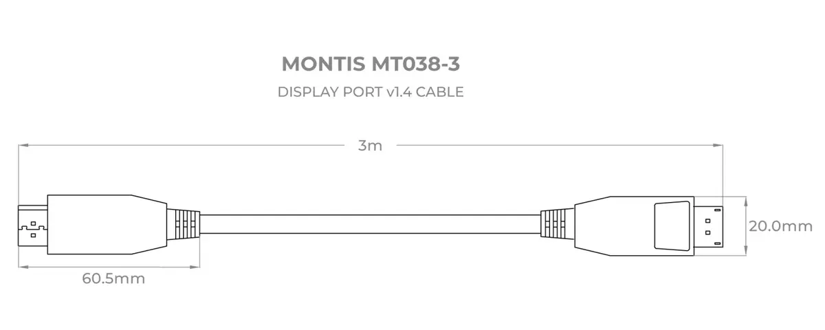 DisplayPort cable MONTIS MT038-3 3 m Photo 2