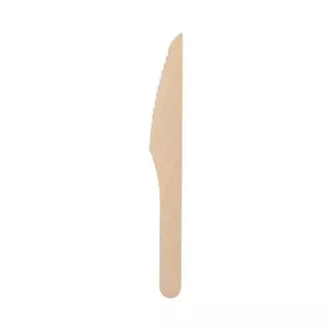 Disposable knife Papstar 89118 Natural Wood 165 mm 100 pcs
