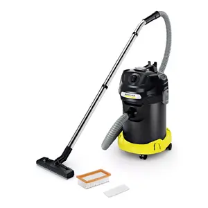 Sausa putekļu sūknis Karcher AD 4 Premium — 17 L, 600 W, bezmaisīšu, metāla šļūtene, hromēta caurule