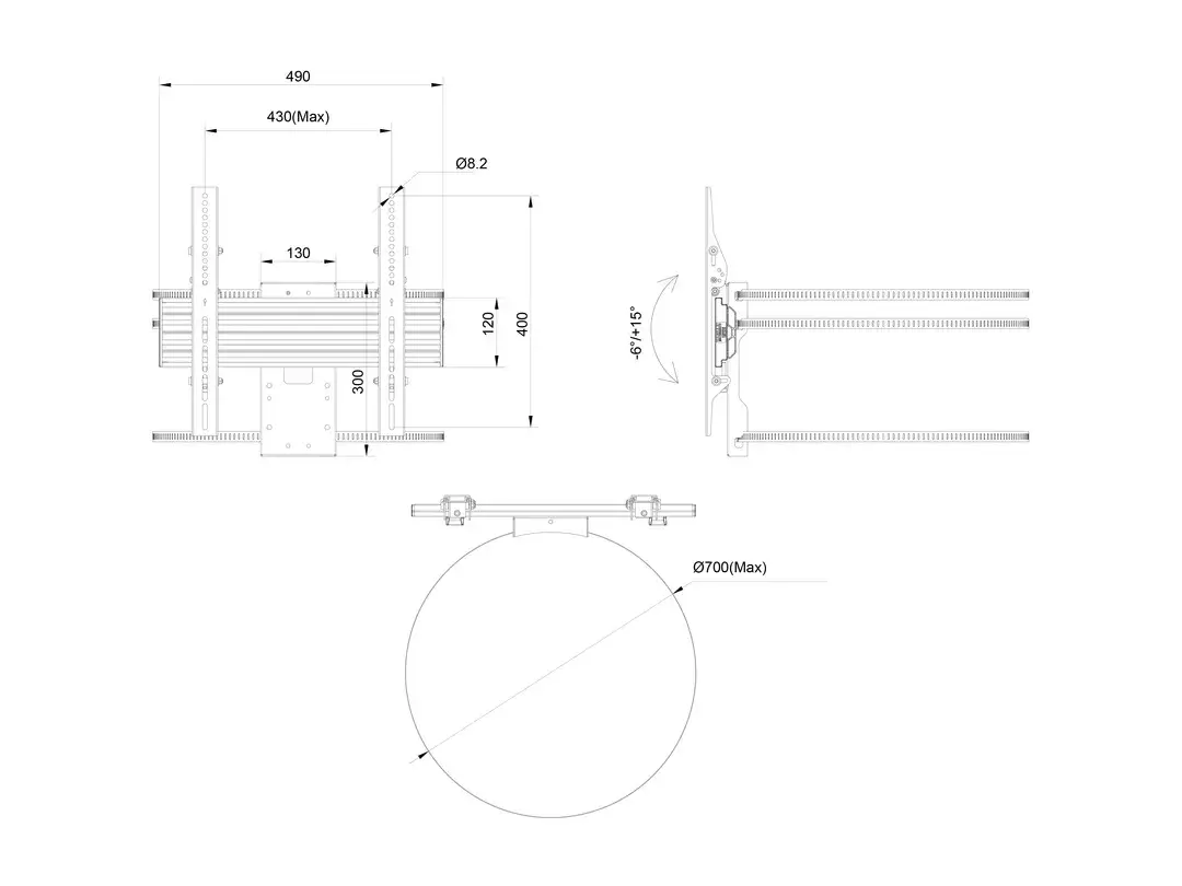 MULTIBRACKETS Pro Series M sienas kolonveids 32–65" Photo 12