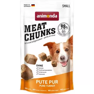 Suņu kārums Animonda Meat Chunks Turkey 60 g — mīksti hipoalerģiski tītara gabaliņi maziem pieaugušiem suņiem