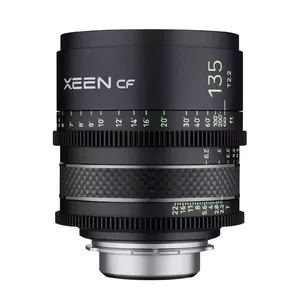 Kino objektīvs Samyang CFX135-NEX priekš Sony MILC, 135 mm, tuvākais fokusēšanas attālums 0.8 m, garums 147.7 mm
