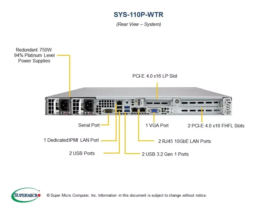 Supermicro SYS-110P-WTR server SYS-110P-WTR Photo 5