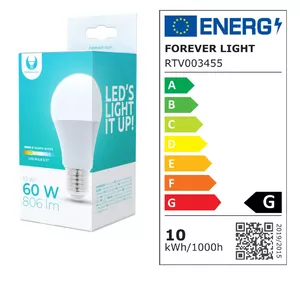 Светодиодная лампа Forever Light E27 A60 10W 230V 3000K 806lm