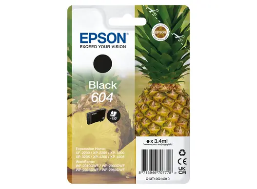 Epson 604 Pineapple melnās tintes kasetne