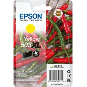 Картридж Epson 503XL желтый, оригинальный повышенной емкости (XL), 6.4 мл, одиночная упаковка