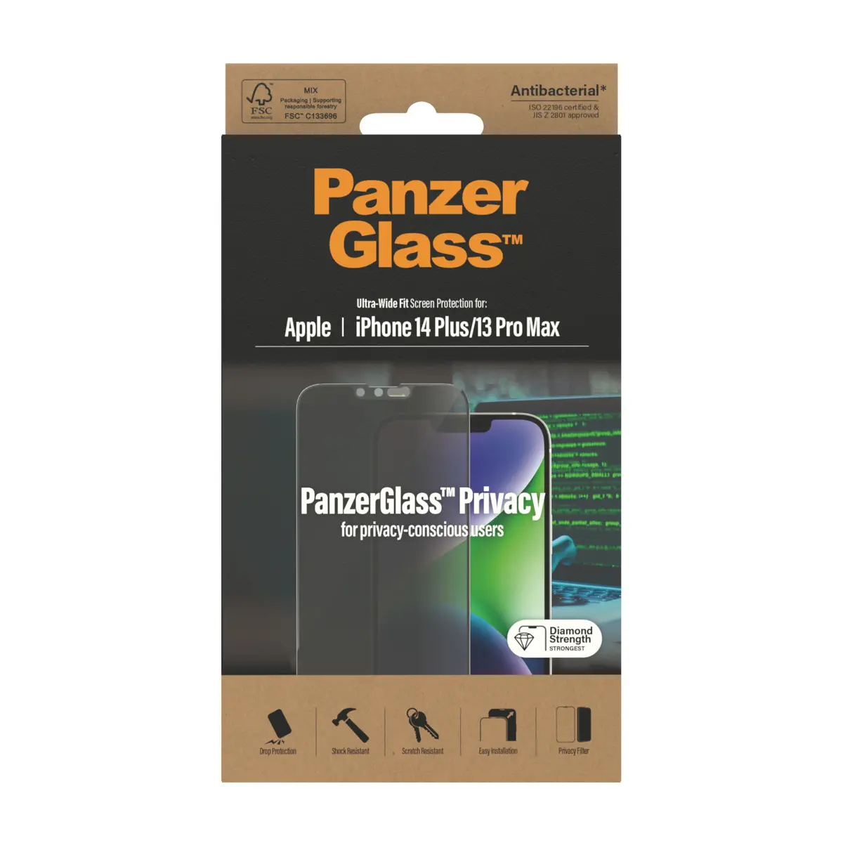 Защитное стекло PanzerGlass Privacy для iPhone 14 Plus / 13 Pro Max Photo 3