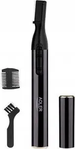 Hair trimmer Adler AD 2934B — cordless battery-powered clipper, aluminium housing, black, AAA alkaline