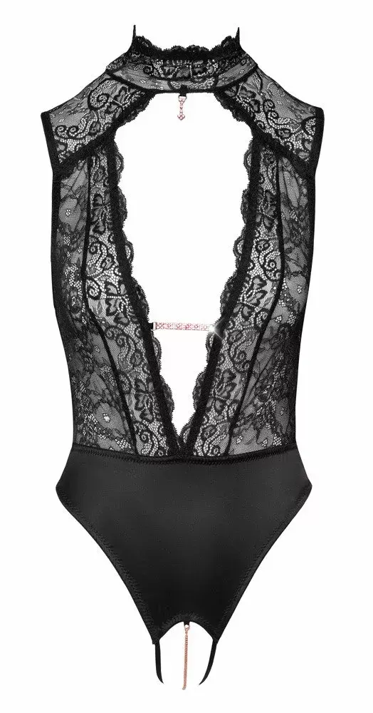 Кружевной боди Abierta Fina Bodie S Black Photo 8