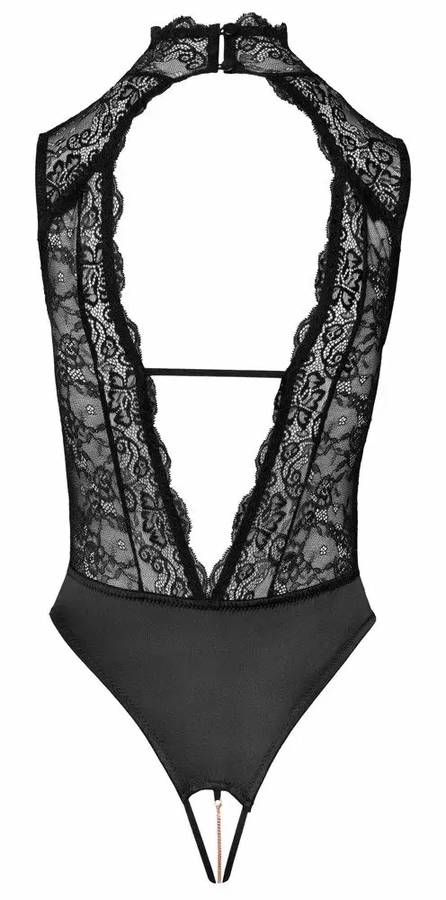 Кружевной боди Abierta Fina Bodie S Black Photo 9