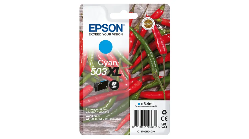 Epson 503XL Cyan oriģinālā tintes kasetne