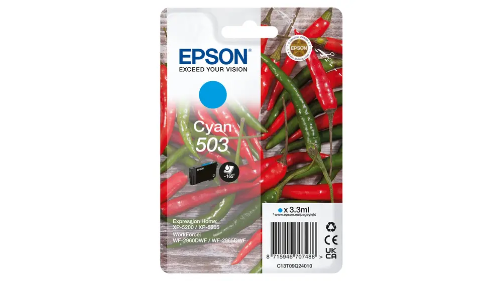 Epson 503 Cyan oriģinālā tintes kasetne