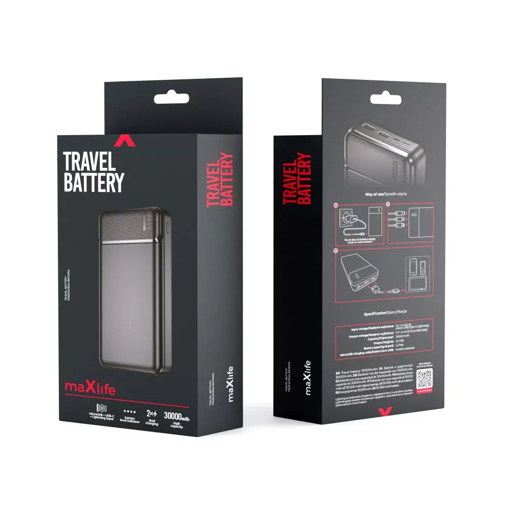 Maxlife MXPB-01 ārējais akumulators 30000 mAh Photo 8