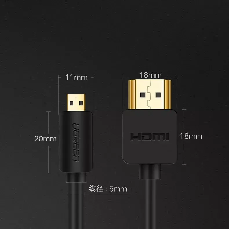 UGREEN micro HDMI uz HDMI kabelis 1,5 m Photo 12
