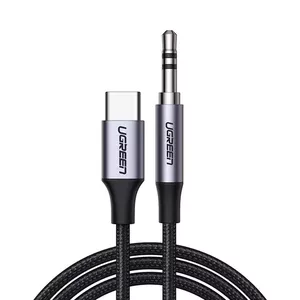AUX stereo audio cable UGREEN CM450 3.5 mm mini jack to USB‑C 1 m, black