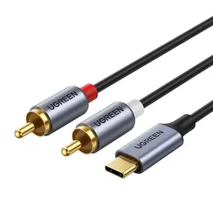 Audio cable UGREEN USB Type-C male to 2×RCA male, 1.5 m, gray