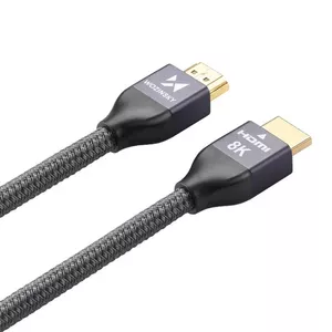 HDMI 2.1 kabelis Wozinsky WHDMI-30 — 3 m, 48 Gbps, 8K@60Hz / 4K@120Hz / 2K@144Hz, sudraba