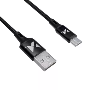 USB — microUSB kabelis Wozinsky WUC-M1B, 1 m garums, 2,4 A, melns