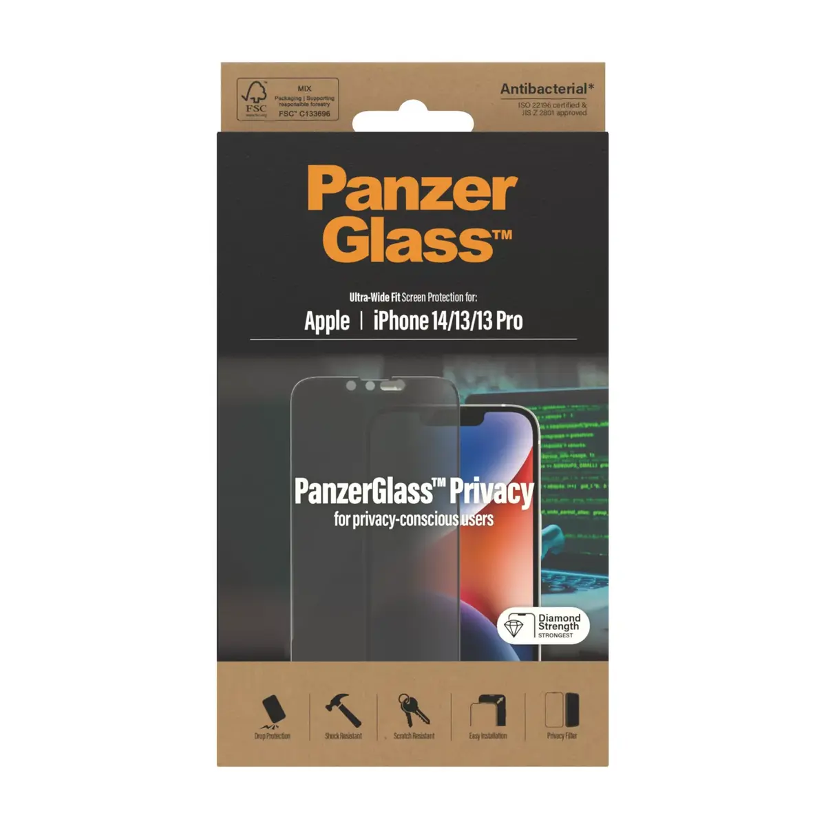 Защитное стекло PanzerGlass Privacy Apple iPhone 14 13 13 Pro Photo 4