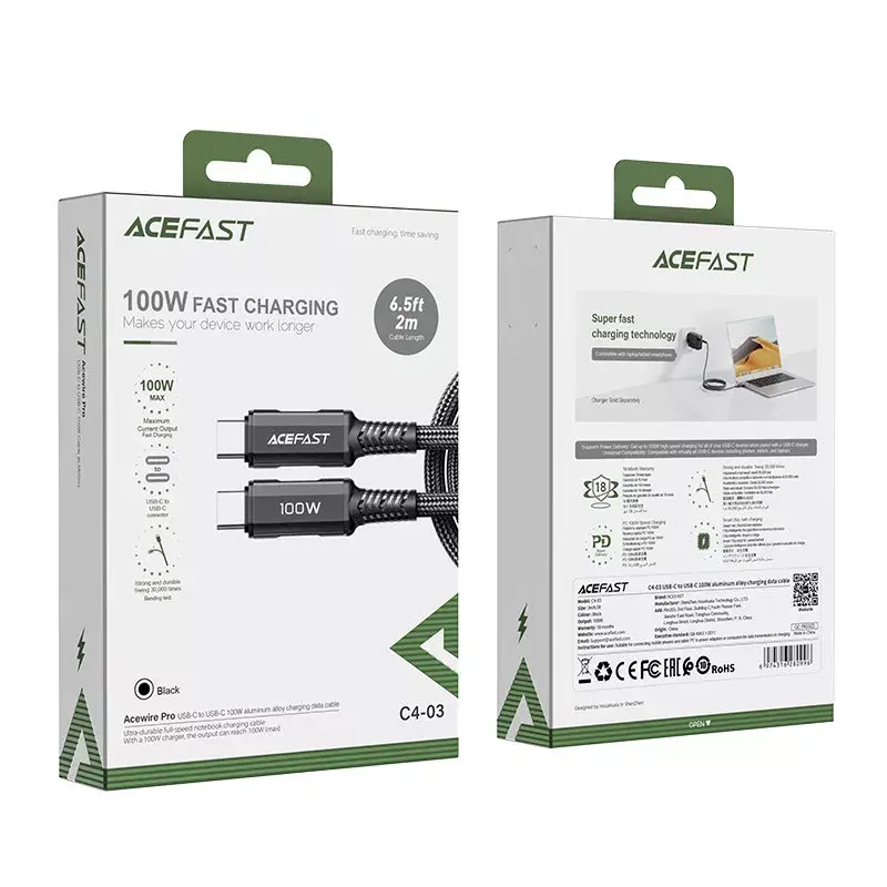 Acefast кабель USB Type-C C4-03 — 2 м, 100 Вт Photo 5