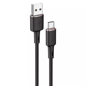 Acefast USB kabelis - USB C tipa 1,2 m, 3A, melns (C2-04 melns)