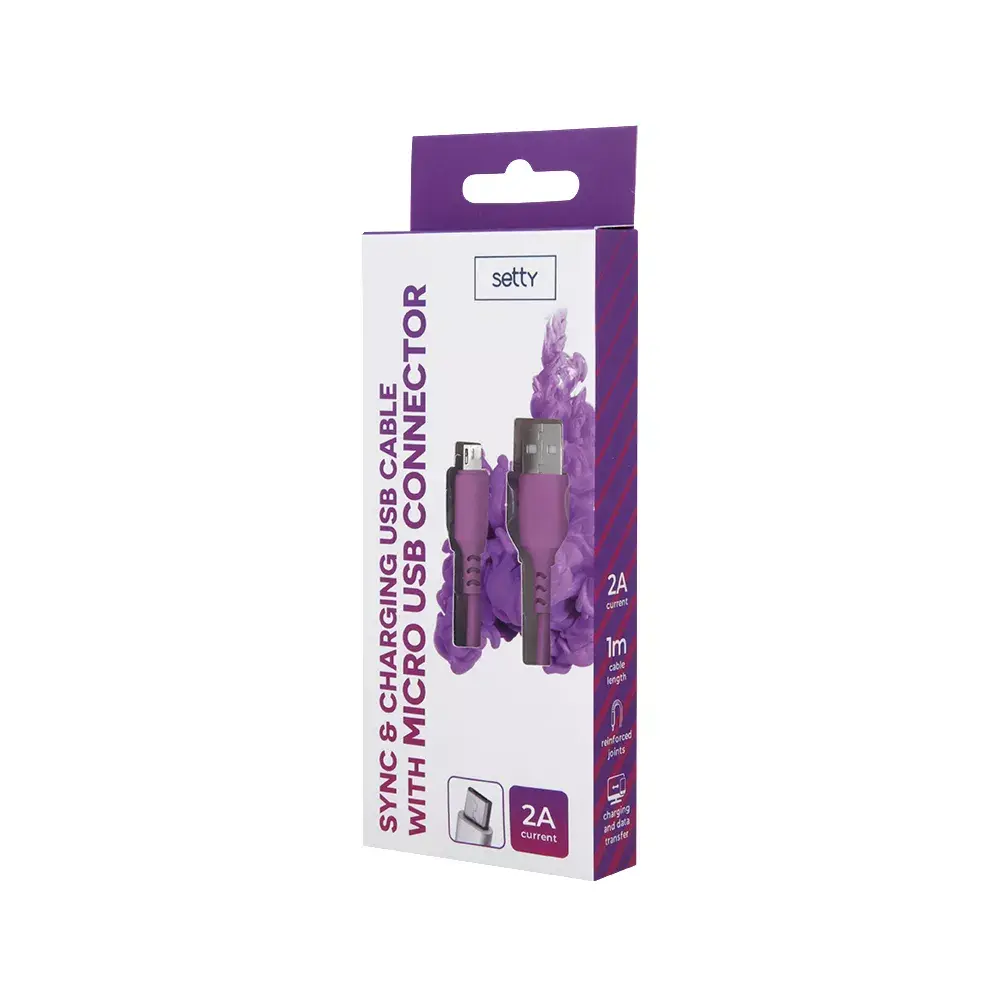 USB kabelis Setty microUSB 1,0 m 2A Photo 2