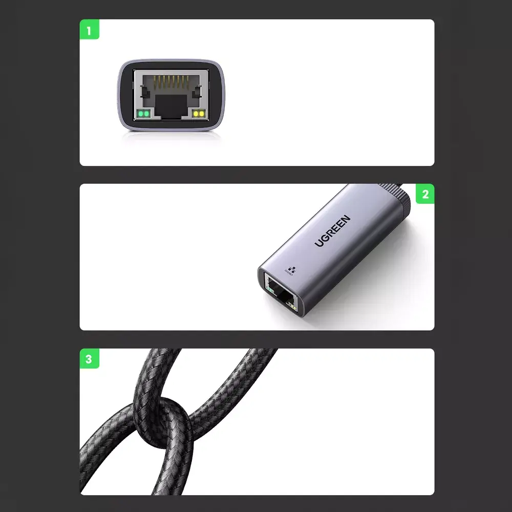 UGREEN CM483 tīkla adapteris USB-C uz RJ45 Photo 6