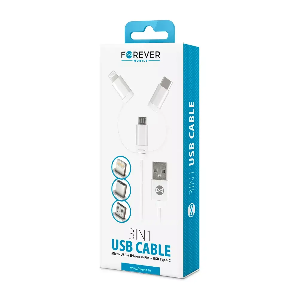 USB 3‑in‑1 kabelis forever T_01625 Photo 2