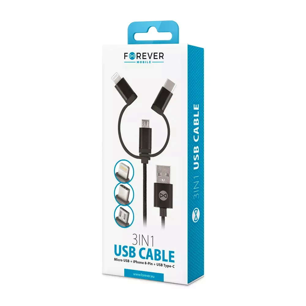 USB‑кабель Forever T_01626 3‑в‑1, 1 м Photo 2