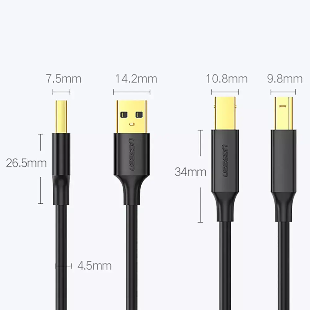 UGREEN USB Type B uz USB 2.0 kabelis 1 m Photo 9