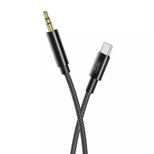 XO NB-R211B USB-C (Type-C) — разъем стереоаудио 3,5 мм для подключения кабеля AUX, 1 м, черный