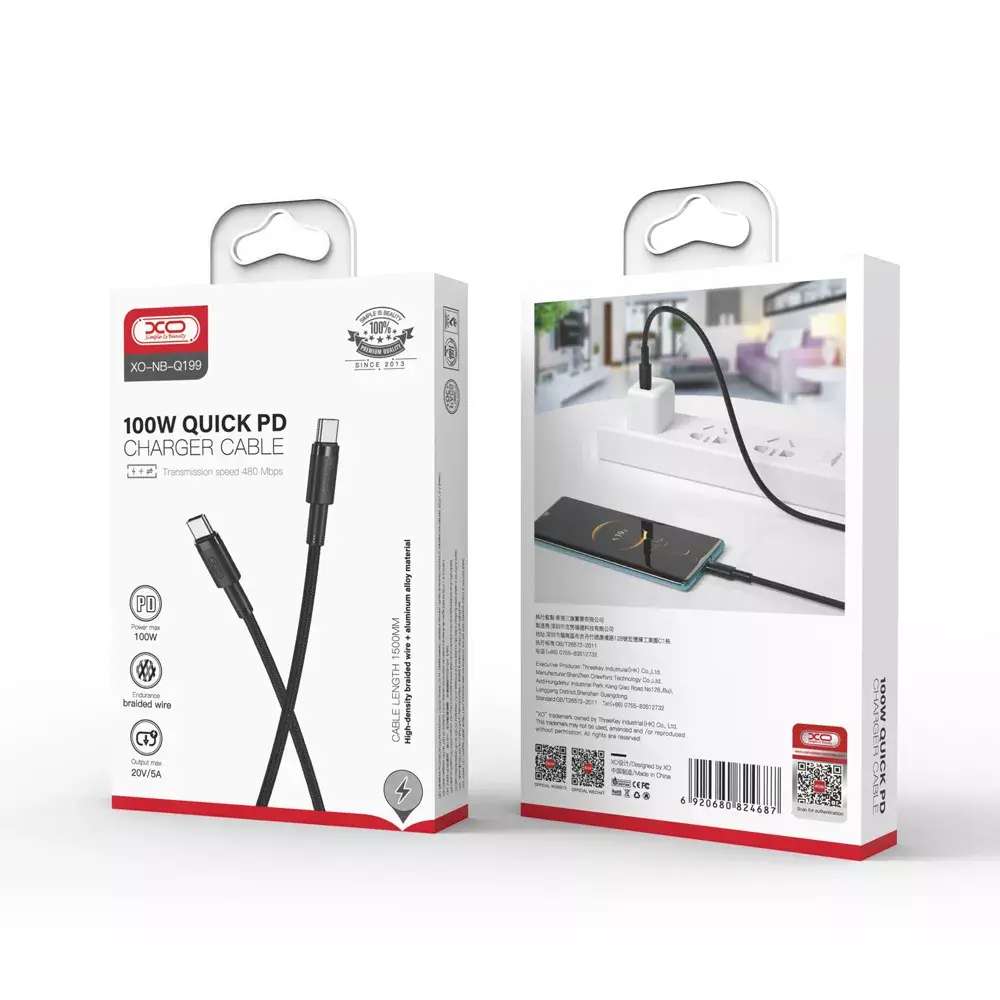 USB Type-C Cable XO NB-Q199 1.5 m Photo 3