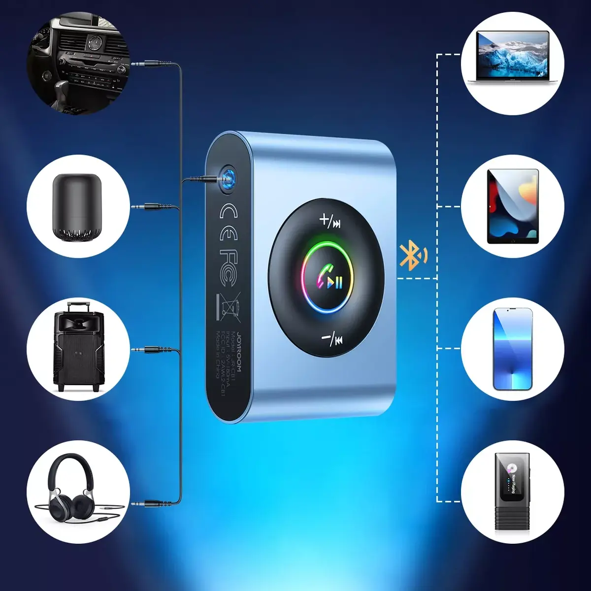 Bluetooth 5.3 трансмиттер Joyroom JR-CB1 с гарнитурой Photo 15