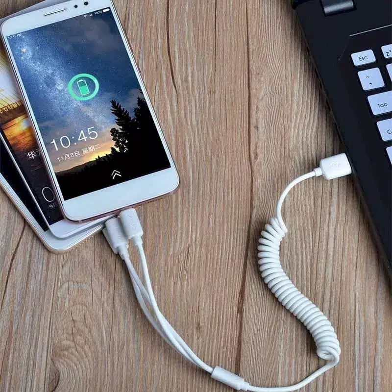 Авто зарядное Dudao R7 — 2× USB‑A с мульти‑кабелем Photo 5