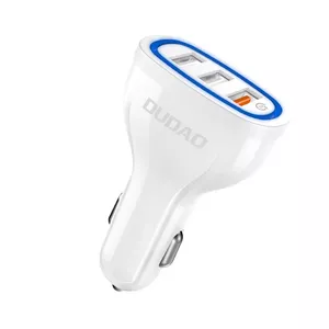 Dudao universālais auto lādētājs 3x USB Quick Charge 3.0 QC3.0 2.4A 18W balts (R7S balts)