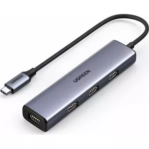 UGREEN USB Type-C на 4× USB 3.2 Gen 1 хаб серебристый CM473 — 4-портовый хаб USB 3.2 Gen 1 для Type-C