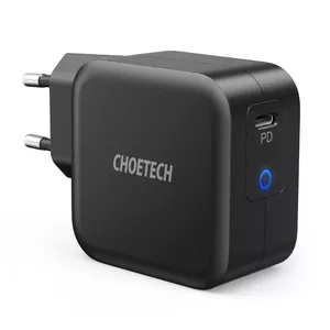CHOETECH lādētājs Q6006 — 61 W GaN USB‑C PD vienas ostas kompakts, melns