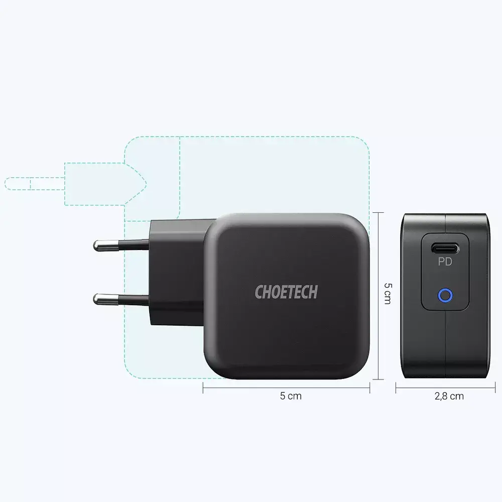 CHOETECH Q6006 61 Вт GaN USB‑C PD зарядное Photo 4