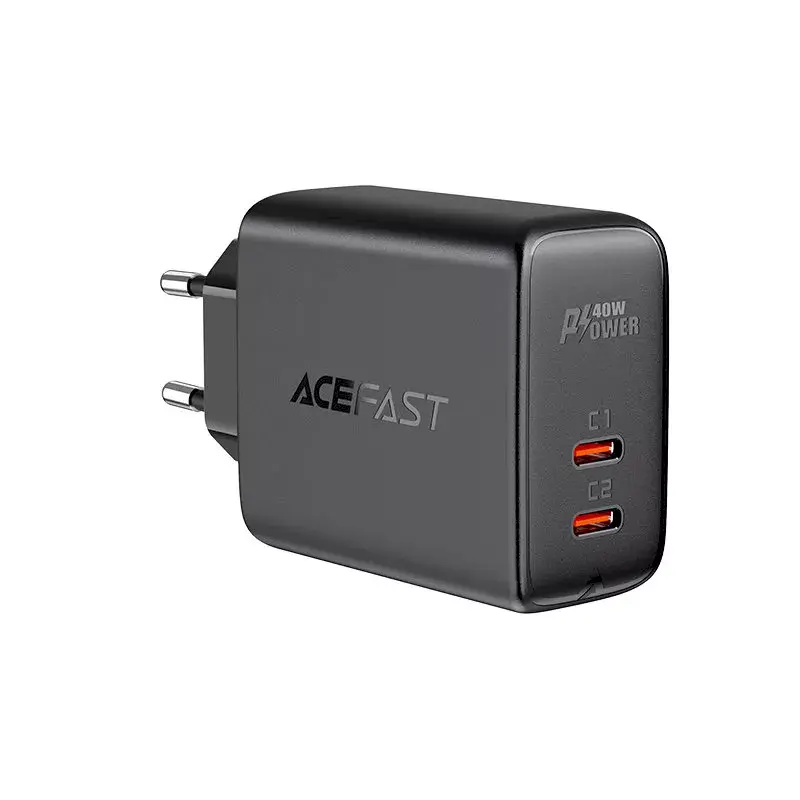 Acefast A9 black — 2x USB‑C 40W lādētājs Photo 1