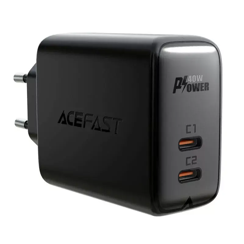 Acefast A9 black — 2x USB‑C 40W lādētājs Photo 5