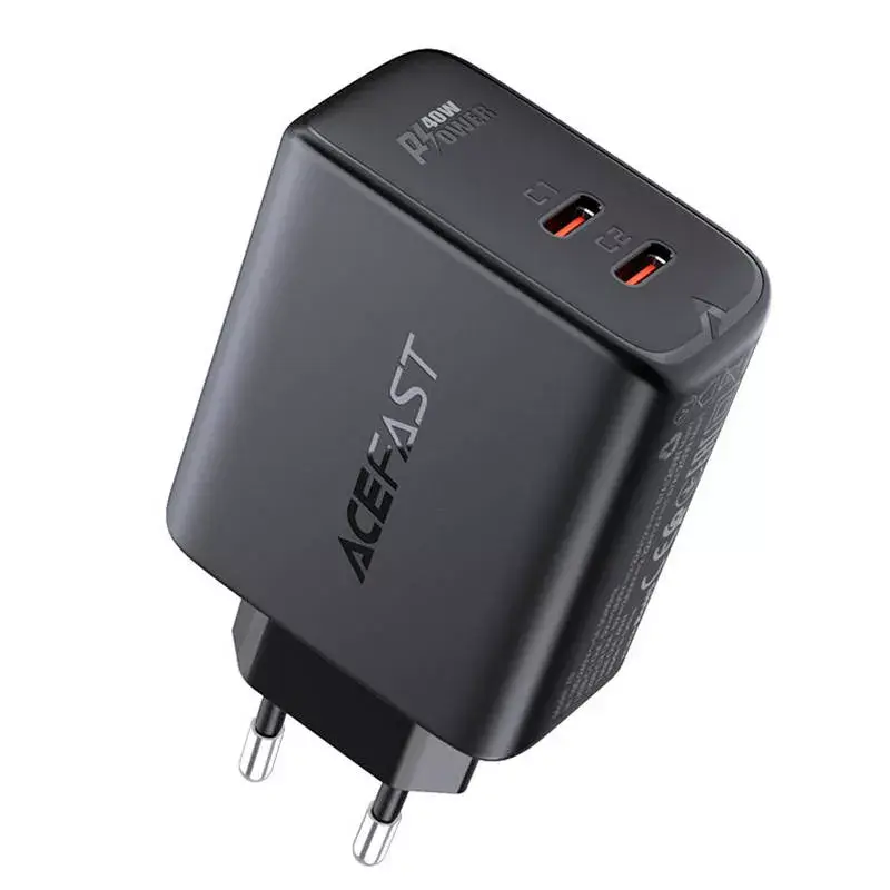 Acefast A9 black — 2x USB‑C 40W lādētājs Photo 11