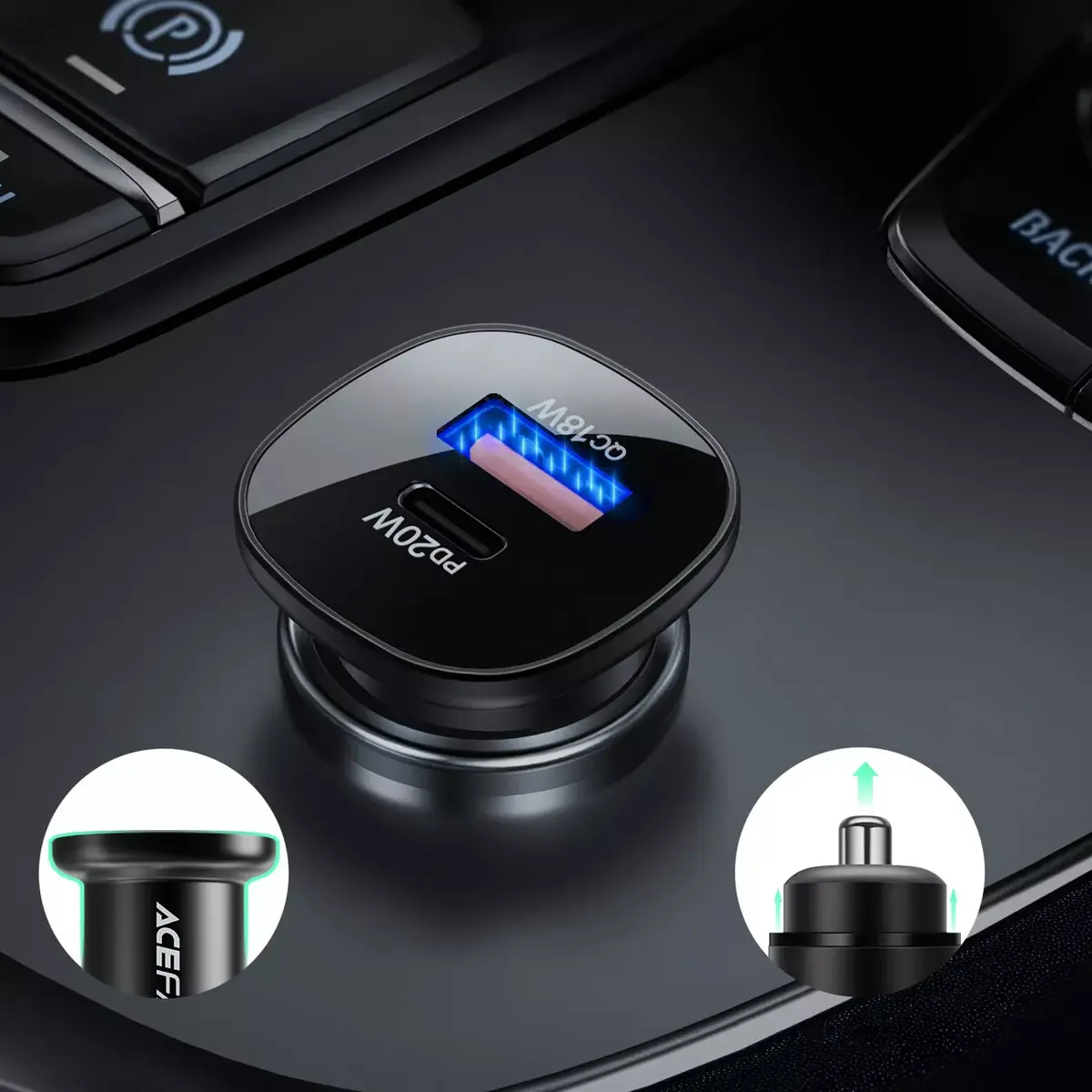 Acefast B1 38 Вт автомобильное зарядное (USB-C+USB-A) Photo 23