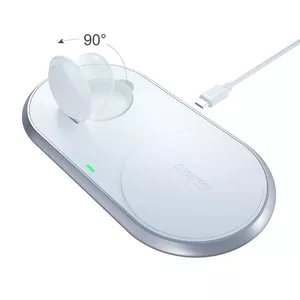 Choetech T317 Qi 2-in-1 Wireless Charger for Smartphones and Apple Watch with Stand and USB Type-C White