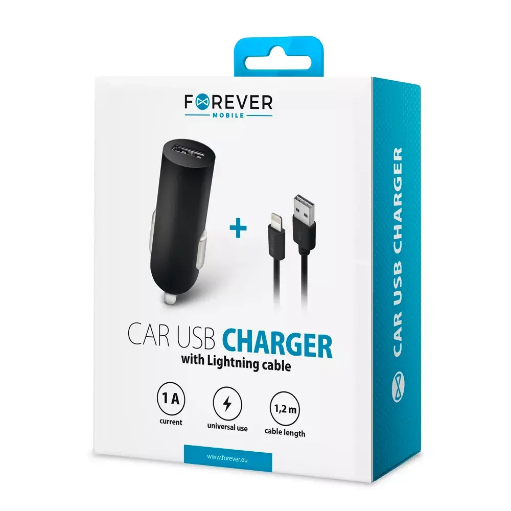 Car charger forever M02 — 1x USB 1A with Lightning Photo 7