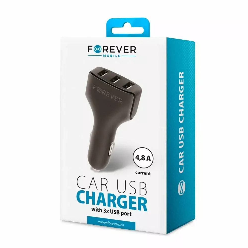 Car charger forever CC-05 — 3×USB 4.8A Photo 1