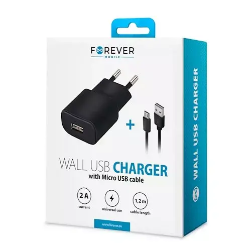 Forever TC-01 2A Wall USB charger with Micro‑USB Photo 2