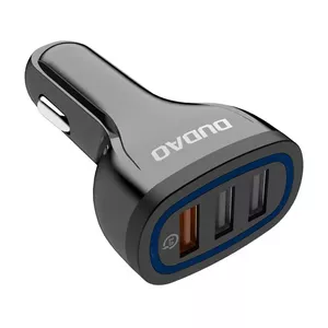 Dudao Auto lādētājs Quick Charge Quick Charge 3.0 QC3.0 2.4A 18W 3x USB melns (R7S black)